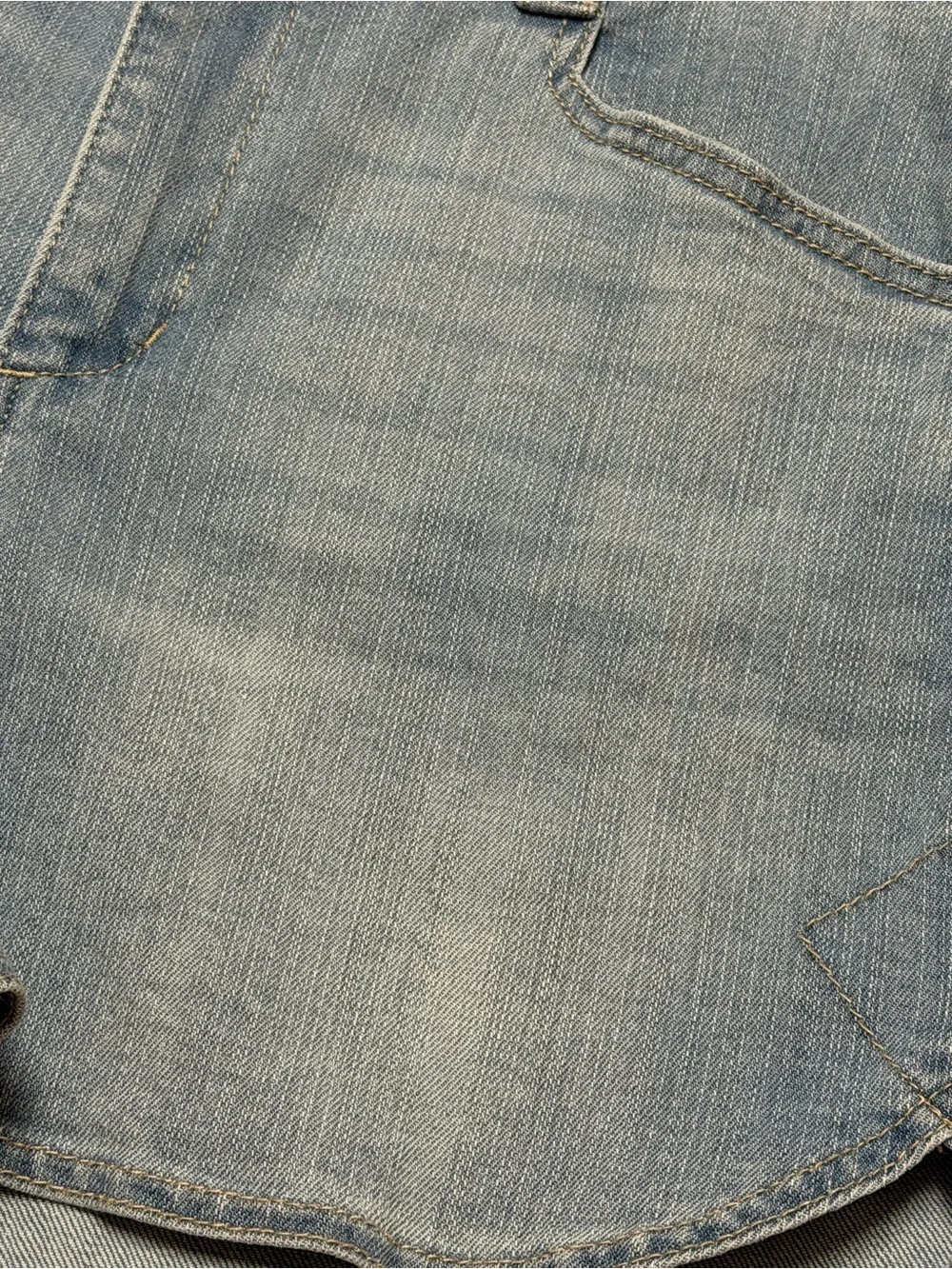 Democracy Ab Solution Jean Shorts Womens 8 Blue Light Wash Denim Mid Rise Casual